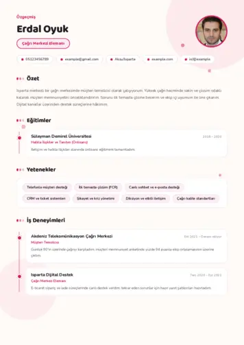 Çağrı Merkezi cv indir